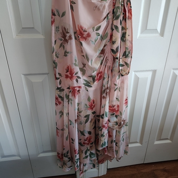 Eliza J Floral Gathered Dress Blush Sz 6 - Picture 6 of 15